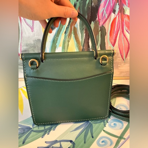 Rare Preloved Coach Willis Top Handle 18 Archive In Hunter Green Mini Purse - Picture 5 of 12